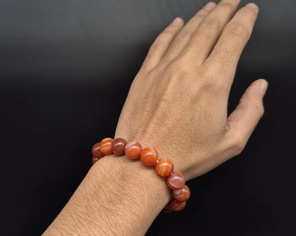 Maroon_Agate_Stone_Stretchable_Beaded_Bracelet_For_Men_And_Women