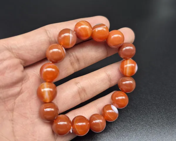 Maroon_Agate_Stone_Stretchable_Beaded_Bracelet_For_Men_And_Women