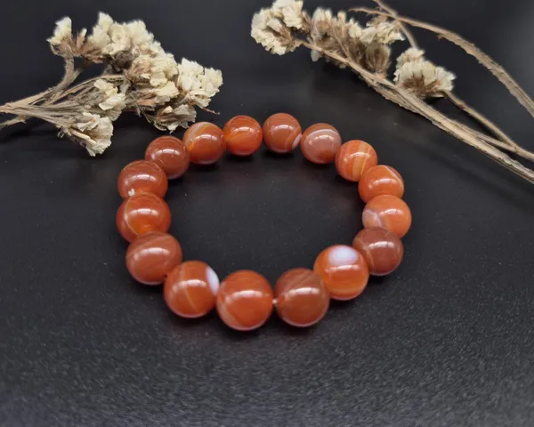 Maroon_Agate_Stone_Stretchable_Beaded_Bracelet_For_Men_And_Women