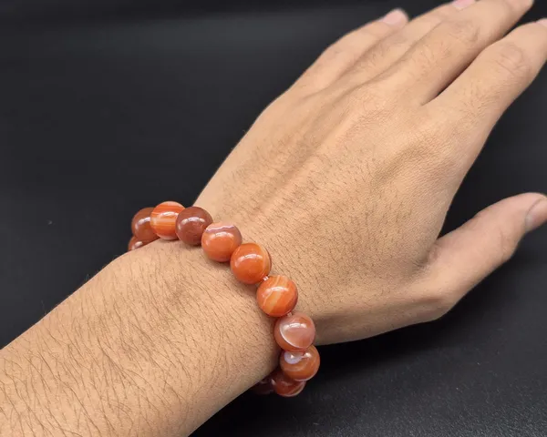 Maroon_Agate_Stone_Stretchable_Beaded_Bracelet_For_Men_And_Women