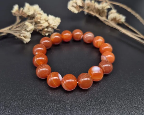 Maroon_Agate_Stone_Stretchable_Beaded_Bracelet_For_Men_And_Women