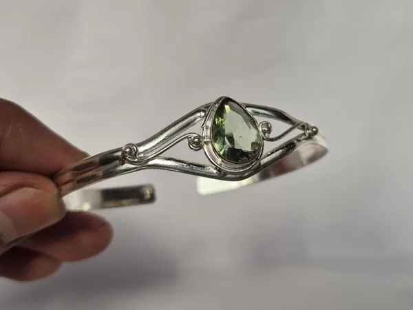 Silver_And_Green_Agate_Stone_Adjustable_Bracelet_For_Men_And_Women