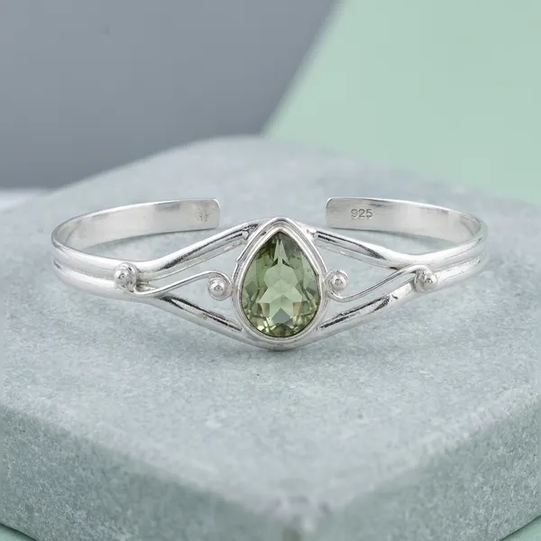 Silver_And_Green_Agate_Stone_Adjustable_Bracelet_For_Men_And_Women