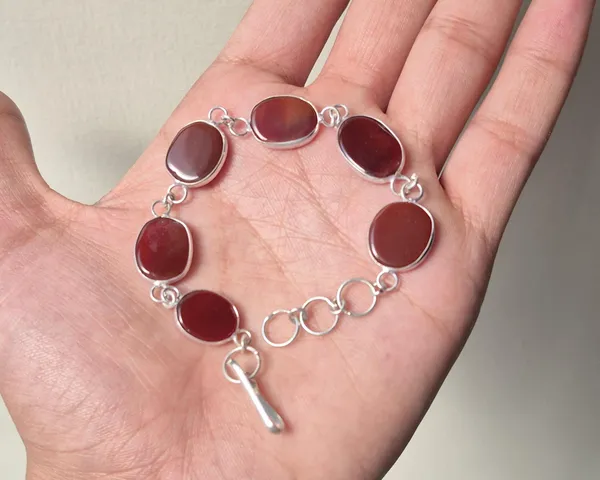 Maroon_Agate_German_Silver_Adjustable_Bracelet_For_Unisex