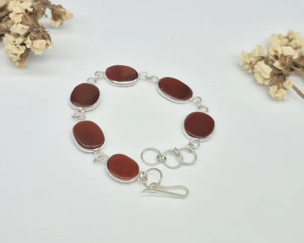 Maroon_Agate_German_Silver_Adjustable_Bracelet_For_Unisex