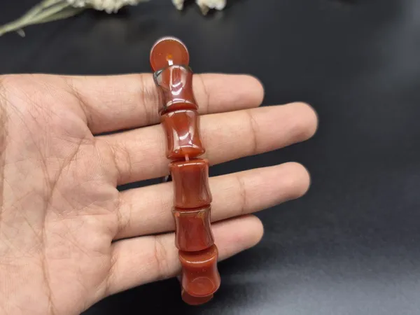 Maroon_Carnelian_Agate_Stretchable_Beads_Bracelet_For_Unisex