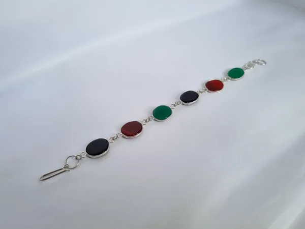 Multicolour_Agate_Stone_Beaded_Aqeeq_Bracelet_For_Unisex
