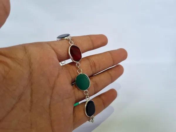 Multicolour_Agate_Stone_Beaded_Aqeeq_Bracelet_For_Unisex