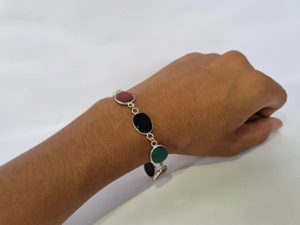 Multicolour_Agate_Stone_Beaded_Aqeeq_Bracelet_For_Unisex