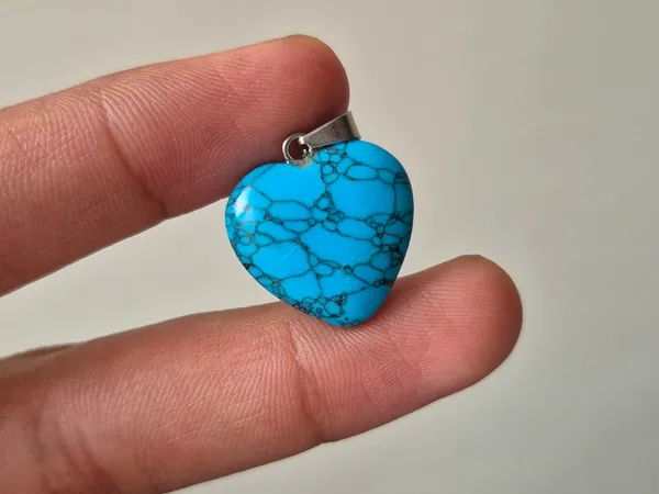 Sky_Blue_Synthetic_Turquoise_Heart_Shaped_Pendant_For_Men