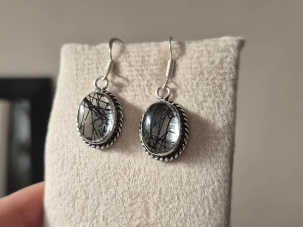 Black_And_Silver_Rutilated_Quartz_German_Silver_Boho_Earrings_For_Women