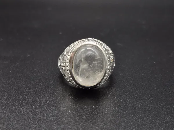 White_Crystal_Brass_Silver_Ali_Engraved_Islamic_Ring_For_Men