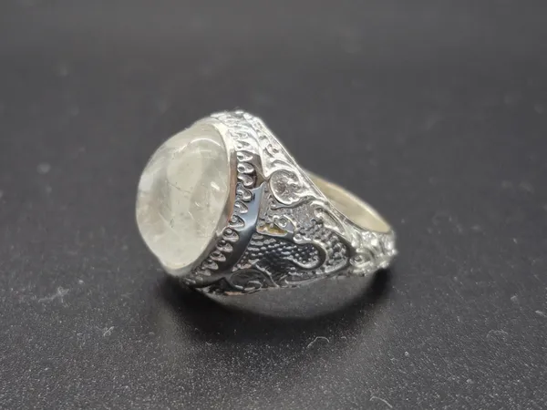 White_Crystal_Brass_Silver_Ali_Engraved_Islamic_Ring_For_Men