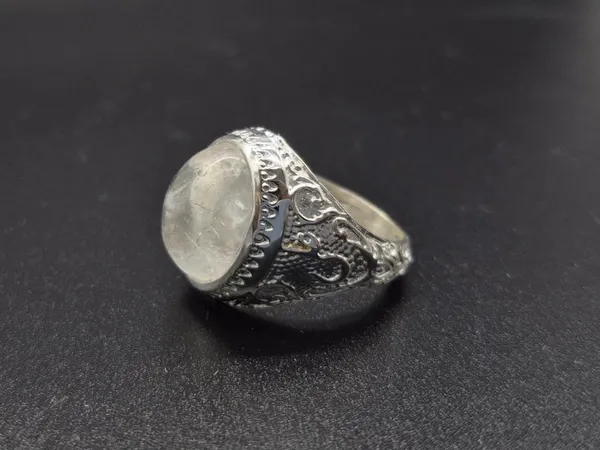 White_Crystal_Brass_Silver_Ali_Engraved_Islamic_Ring_For_Men