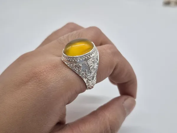 Islamic_Aqeeq_(Agate)_Ring,_Islamic_Ring,_ALI_Ring,_aqeeq,_Yellow_Aqeeq_Ring,_Islamic_Jewelry,_Natural_Aqeeq_Ring,_Muslim_Ring,_Agate