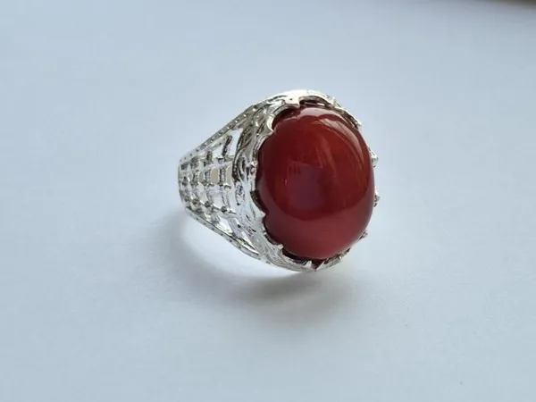 Red_Agate_White_Metal_Yemeni_Aqeeq_Ring_For_Men
