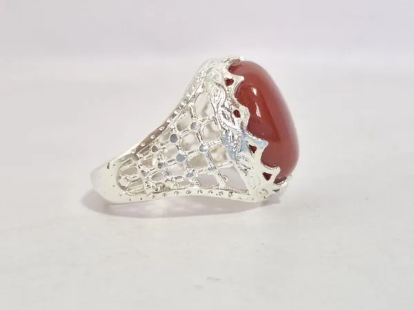 Red_Agate_White_Metal_Yemeni_Aqeeq_Ring_For_Men