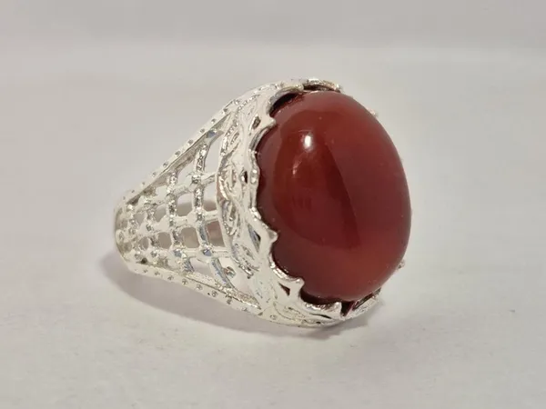 Red_Agate_White_Metal_Yemeni_Aqeeq_Ring_For_Men