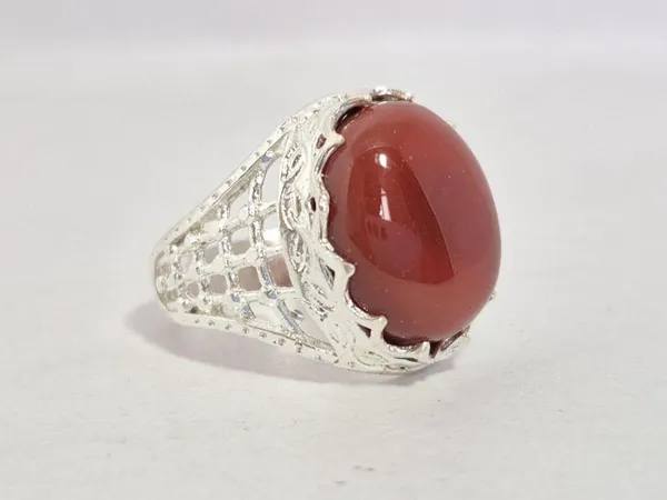 Red_Agate_White_Metal_Yemeni_Aqeeq_Ring_For_Men