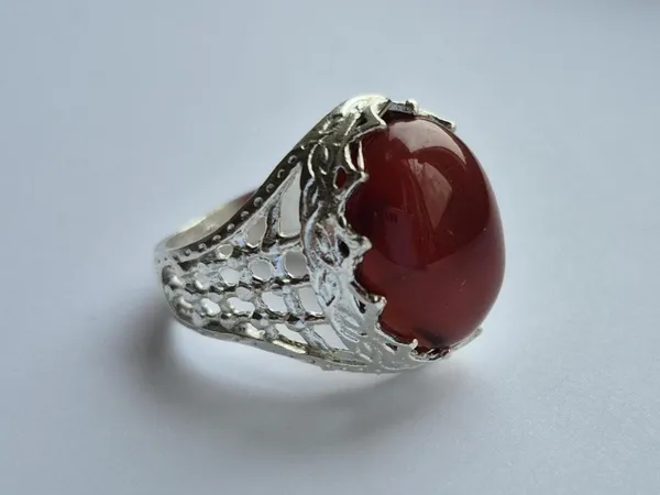 Red_Agate_White_Metal_Yemeni_Aqeeq_Ring_For_Men