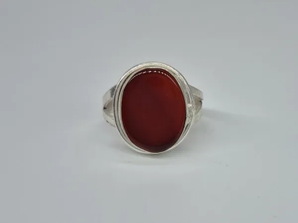 Red_Agate_White_Metal_Aqeeq_Ring_For_Men_,_Handmade_Aqeeq_Ring