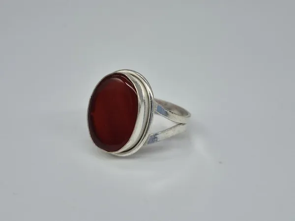 Red_Agate_White_Metal_Aqeeq_Ring_For_Men_,_Handmade_Aqeeq_Ring