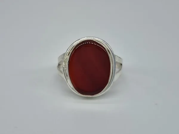 Red_Agate_White_Metal_Aqeeq_Ring_For_Men_,_Handmade_Aqeeq_Ring