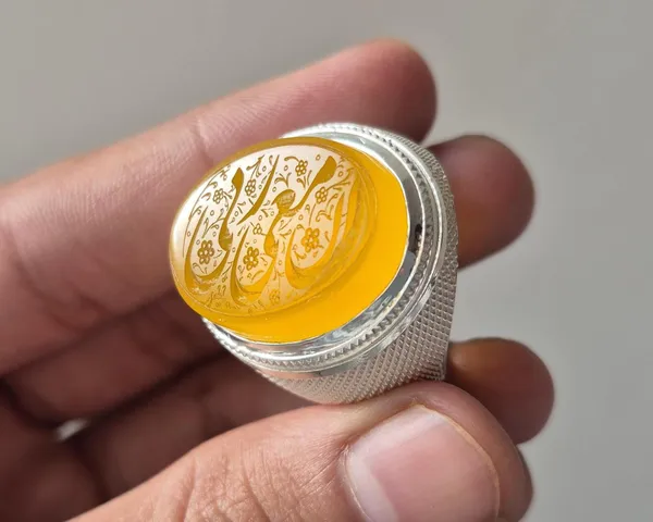 Yellow_Agate_Silver_Plated_Arabic_Calligraphy_Ring_For_Men