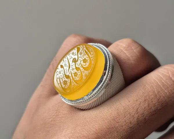 Yellow_Agate_Silver_Plated_Arabic_Calligraphy_Ring_For_Men