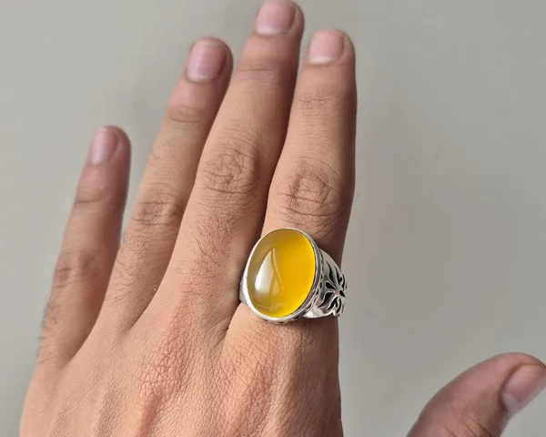 Yellow_Agate_Brass_Silver_Plated_Oxidised_Handcrafted_Ring_For_Men