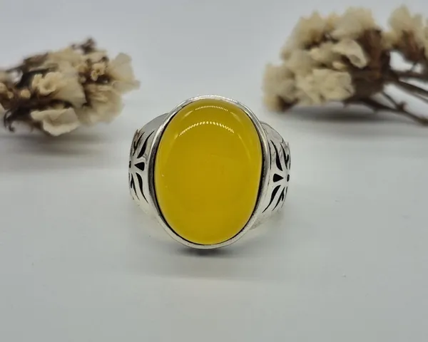 Yellow_Agate_Brass_Silver_Plated_Oxidised_Handcrafted_Ring_For_Men