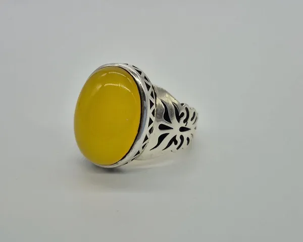 Yellow_Agate_Brass_Silver_Plated_Oxidised_Handcrafted_Ring_For_Men