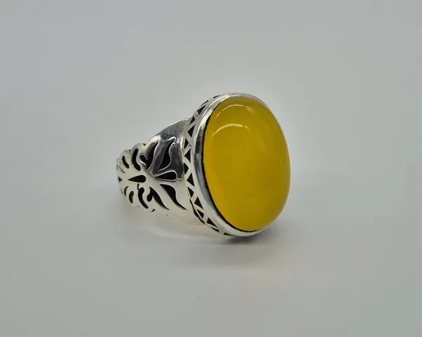 Yellow_Agate_Brass_Silver_Plated_Oxidised_Handcrafted_Ring_For_Men