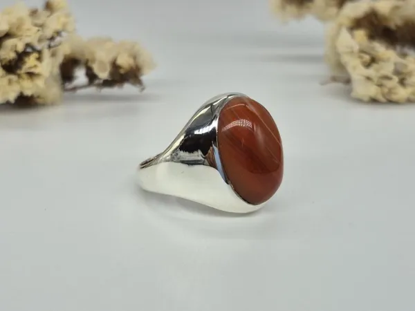 Red_Agate_German_Silver_Handcrafted_Ring_For_Men