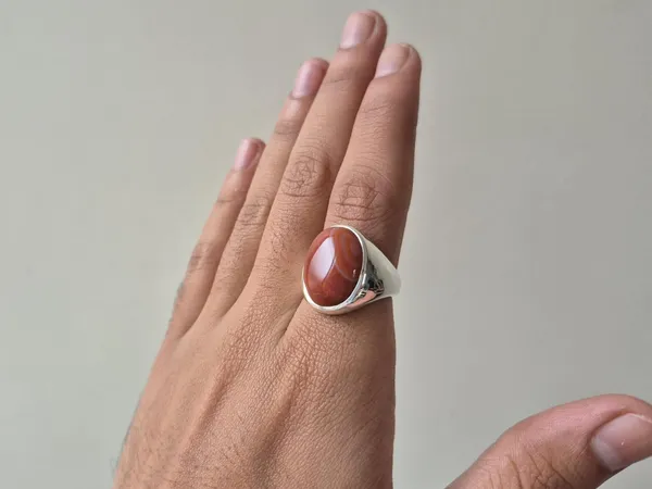 Red_Agate_German_Silver_Handcrafted_Ring_For_Men
