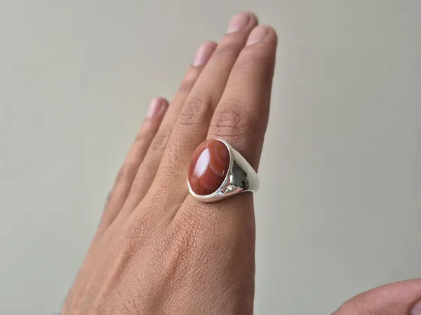 Red_Agate_German_Silver_Handcrafted_Ring_For_Men