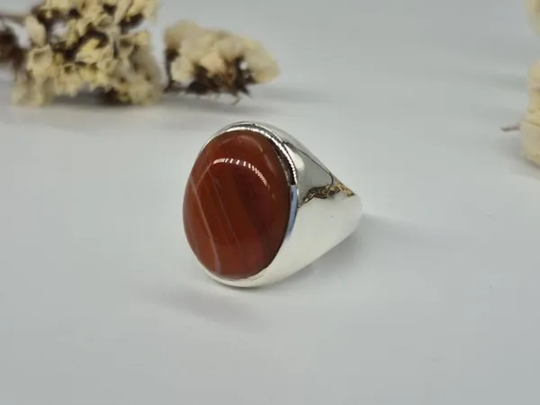 Red_Agate_German_Silver_Handcrafted_Ring_For_Men