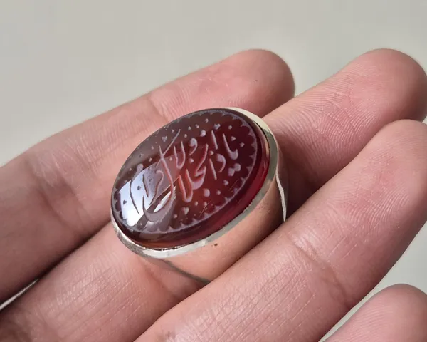 Red_Agate_German_Silver_Arabic_Calligraphy_Ring_For_Men