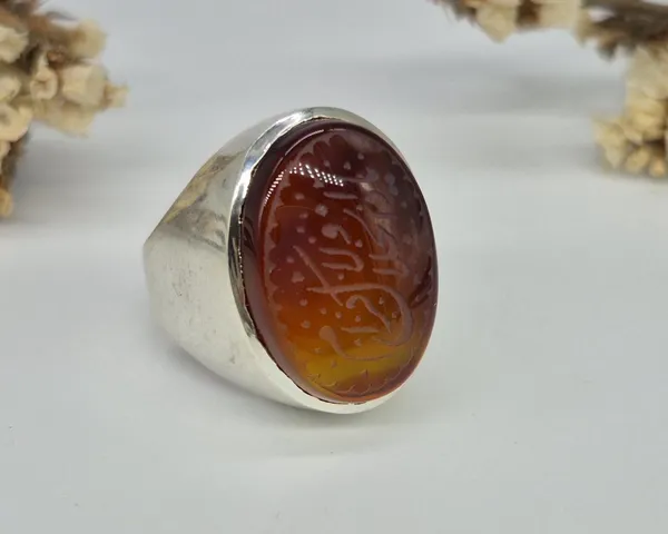 Red_Agate_German_Silver_Arabic_Calligraphy_Ring_For_Men