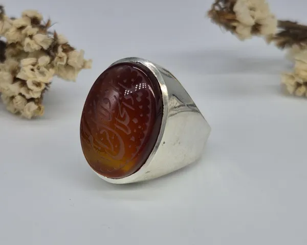 Red_Agate_German_Silver_Arabic_Calligraphy_Ring_For_Men