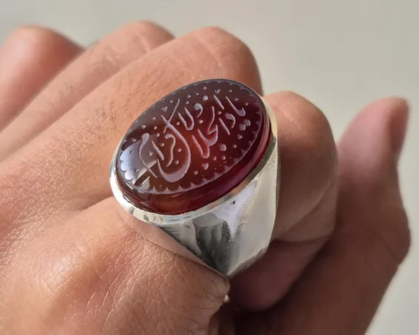 Red_Agate_German_Silver_Arabic_Calligraphy_Ring_For_Men