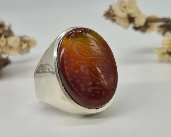 Red_Agate_German_Silver_Arabic_Calligraphy_Ring_For_Men