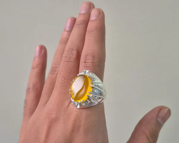 Yellow_Agate_German_Silver_Handcrafted_Ring_For_Men
