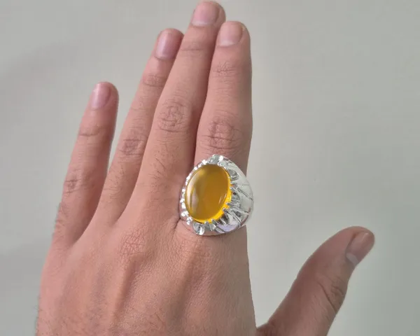 Yellow_Agate_German_Silver_Handcrafted_Ring_For_Men