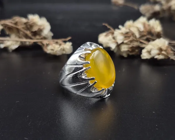 Yellow_Agate_German_Silver_Handcrafted_Ring_For_Men
