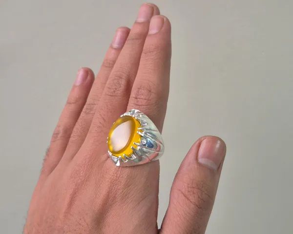 Yellow_Agate_German_Silver_Handcrafted_Ring_For_Men