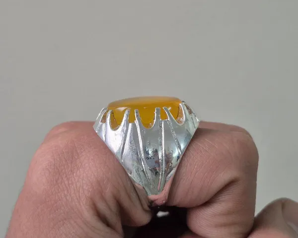 Yellow_Agate_German_Silver_Handcrafted_Ring_For_Men