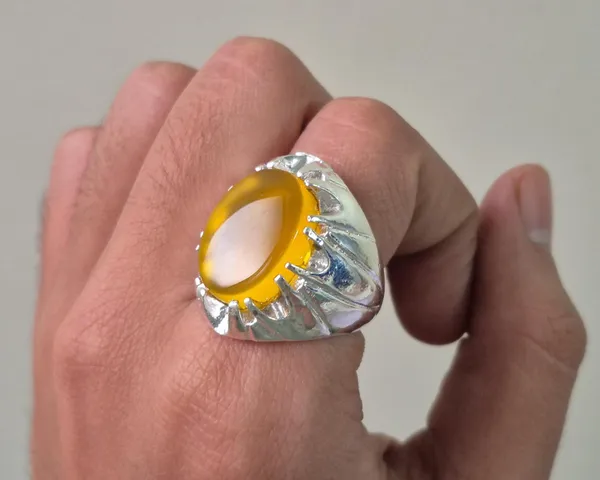 Yellow_Agate_German_Silver_Handcrafted_Ring_For_Men