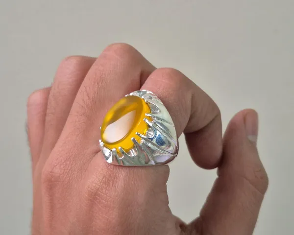 Yellow_Agate_German_Silver_Handcrafted_Ring_For_Men