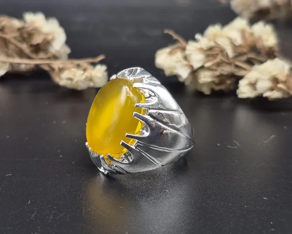 Yellow_Agate_German_Silver_Handcrafted_Ring_For_Men